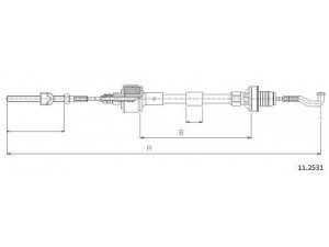 CABOR 11.2531 sankabos trosas 
 Dviratė transporto priemonės -> Kabeliai ir tachometro velenaai -> Sankabos trosas
669186, 90446929, 669186, 90446929