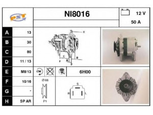 SNRA NI8016 kintamosios srovės generatorius
2310016A00, 2310017A00, 2310017A01