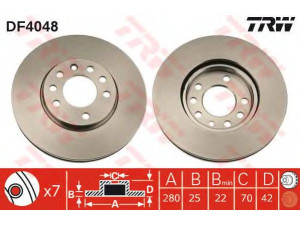 TRW DF4048 stabdžių diskas 
 Dviratė transporto priemonės -> Stabdžių sistema -> Stabdžių diskai / priedai
569060, 569066, 90539466, 9117678