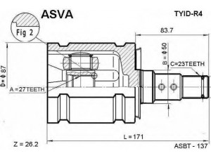 ASVA TYID-R4 jungčių komplektas, kardaninis velenas 
 Ratų pavara -> Sujungimai/komplektas
43040-42020, 43040-42021