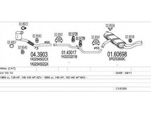 MTS C310336010732 išmetimo sistema 
 Išmetimo sistema -> Išmetimo sistema, visa
