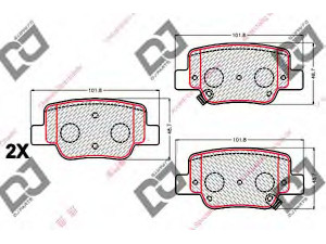 DJ PARTS BP2148 stabdžių trinkelių rinkinys, diskinis stabdys 
 Techninės priežiūros dalys -> Papildomas remontas
044660F010