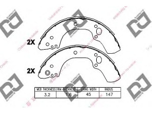 DJ PARTS BS1321 stabdžių trinkelių komplektas 
 Techninės priežiūros dalys -> Papildomas remontas
5878316460, 5878317230, 5878317231