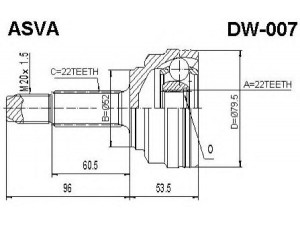 ASVA DW-007 jungčių komplektas, kardaninis velenas 
 Ratų pavara -> Sujungimai/komplektas
963 915 50