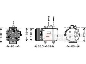 VAN WEZEL 1800K420 kompresorius, oro kondicionierius 
 Oro kondicionavimas -> Kompresorius/dalys
1481791, 6S7119D629BA