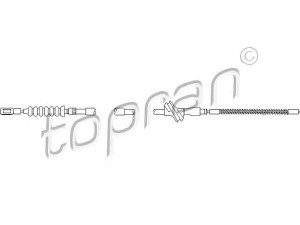 TOPRAN 103 753 trosas, stovėjimo stabdys 
 Stabdžių sistema -> Valdymo svirtys/trosai
4A0 609 721B, 4A0 609 721E