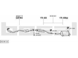 BOSAL 052.981.02 išmetimo sistema 
 Išmetimo sistema -> Išmetimo sistema, visa
