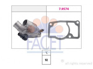 FACET 7.8344 termostatas, aušinimo skystis 
 Aušinimo sistema -> Termostatas/tarpiklis -> Thermostat
13 38 002, 9 128 786