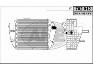 AHE 702.012 tarpinis suslėgto oro aušintuvas, kompresorius 
 Variklis -> Oro tiekimas -> Įkrovos agregatas (turbo/superįkrova) -> Tarpinis suslėgto oro aušintuvas
8E0145805E