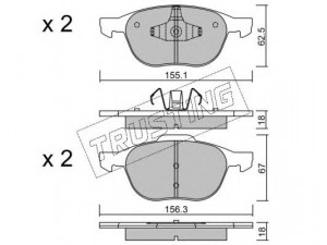 TRUSTING 550.0 stabdžių trinkelių rinkinys, diskinis stabdys 
 Techninės priežiūros dalys -> Papildomas remontas
1 223 682, 1 321 517, 1 360 305
