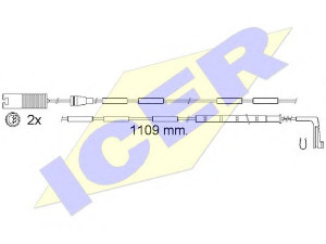 ICER 610542 E C įspėjimo kontaktas, stabdžių trinkelių susidėvėjimas 
 Stabdžių sistema -> Susidėvėjimo indikatorius, stabdžių trinkelės
34 35 6 792 564