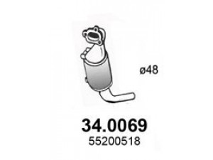 ASSO 34.0069 katalizatoriaus keitiklis 
 Išmetimo sistema -> Katalizatoriaus keitiklis
55200518, 55212563, 854597, 93187876