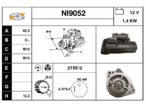SNRA NI9052 starteris 
 Elektros įranga -> Starterio sistema -> Starteris
M1T60581, M1T61181, 2330052F00