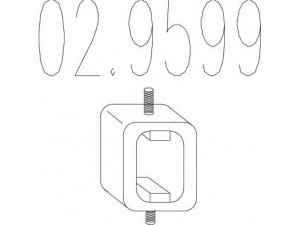 MTS 02.9599 atraminis buferis, triukšmo slopintuvas 
 Išmetimo sistema -> Surinkimo dalys -> Atskiros surinkimo dalys -> Guminė apsauga
18211742854