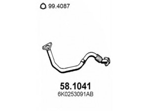 ASSO 58.1041 išleidimo kolektorius 
 Išmetimo sistema -> Išmetimo vamzdžiai
6K0253091AB, 6K0253091P, 6K0253091AB