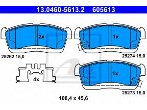 ATE 13.0460-5613.2 stabdžių trinkelių rinkinys, diskinis stabdys 
 Techninės priežiūros dalys -> Papildomas remontas
04465-B1110-000, 04465-B2020-000