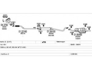 MTS C250180005300 išmetimo sistema 
 Išmetimo sistema -> Išmetimo sistema, visa