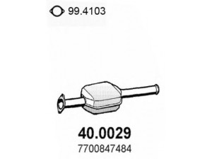 ASSO 40.0029 katalizatoriaus keitiklis 
 Išmetimo sistema -> Katalizatoriaus keitiklis
7700304640, 7700847484