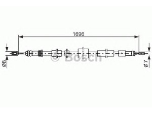 BOSCH 1 987 477 431 trosas, stovėjimo stabdys 
 Stabdžių sistema -> Valdymo svirtys/trosai
4745 99, 4745 A1, 96 190 724, 4745 99