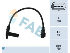 FAE 79096 jutiklis, alkūninio veleno impulsas; RPM jutiklis, variklio valdymas 
 Variklis -> Variklio elektra
7721274, 4500145, 77 00 306 256