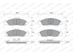 WEEN 151-2256 stabdžių trinkelių rinkinys, diskinis stabdys 
 Techninės priežiūros dalys -> Papildomas remontas
4813005110, 4813005110