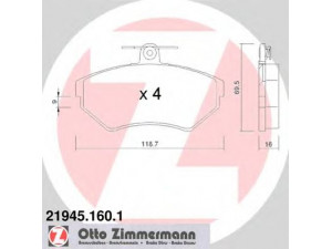 ZIMMERMANN 21945.160.1 stabdžių trinkelių rinkinys, diskinis stabdys 
 Techninės priežiūros dalys -> Papildomas remontas
1HM 698 151, 1HM 698 151 A, 357 698 151 E