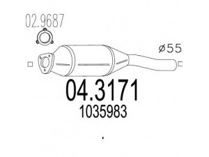 MTS 04.3171 katalizatoriaus keitiklis 
 Išmetimo sistema -> Katalizatoriaus keitiklis
1035983