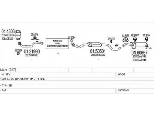 MTS C240078004551 išmetimo sistema 
 Išmetimo sistema -> Išmetimo sistema, visa