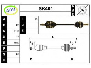 SERA SK401 kardaninis velenas 
 Ratų pavara -> Kardaninis velenas
115420217, 6U0407272A, 6U0407272F