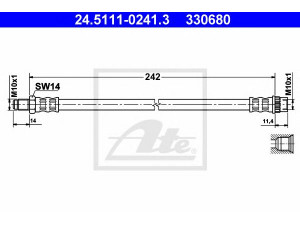 ATE 24.5111-0241.3 stabdžių žarnelė 
 Stabdžių sistema -> Stabdžių žarnelės
77 00 804 356, 77 00 824 736, 77 04 003 887