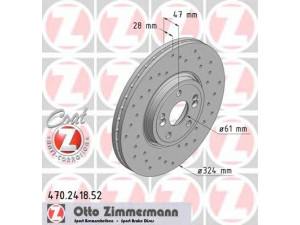 ZIMMERMANN 470.2418.52 stabdžių diskas 
 Dviratė transporto priemonės -> Stabdžių sistema -> Stabdžių diskai / priedai
7701 207 357, 8200 177 024, 8200 242 318