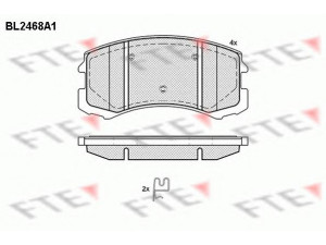 FTE BL2468A1 stabdžių trinkelių rinkinys, diskinis stabdys 
 Techninės priežiūros dalys -> Papildomas remontas
MN 116 604, MR 569 224, MR 569 225