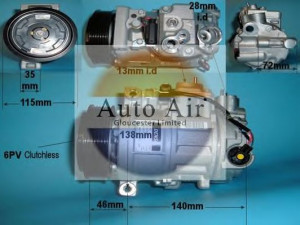 AUTO AIR GLOUCESTER 14-0305 kompresorius, oro kondicionierius 
 Oro kondicionavimas -> Kompresorius/dalys
0012300711, 12305411