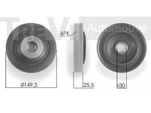 TREVI AUTOMOTIVE PC1212 skriemulys, alkūninis velenas 
 Diržinė pavara -> Dirželio skriemulys
0515R1, 515R1, 0515R1, 515R1