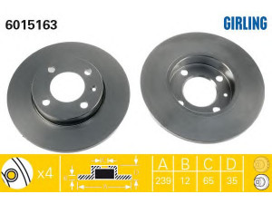 GIRLING 6015163 stabdžių diskas 
 Dviratė transporto priemonės -> Stabdžių sistema -> Stabdžių diskai / priedai
171615301, 171615301V, 175615301