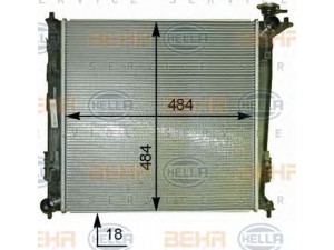HELLA 8MK 376 787-581 radiatorius, variklio aušinimas 
 Aušinimo sistema -> Radiatorius/alyvos aušintuvas -> Radiatorius/dalys
25310-2S000