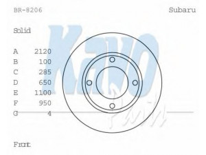 KAVO PARTS BR-8206 stabdžių diskas 
 Stabdžių sistema -> Diskinis stabdys -> Stabdžių diskas
725431070