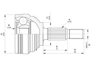 OPEN PARTS CVJ5613.10 jungčių komplektas, kardaninis velenas 
 Ratų pavara -> Sujungimai/komplektas
8200264664, 8200264667, 8200264668