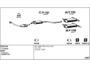 FENNO CI407 išmetimo sistema 
 Išmetimo sistema -> Išmetimo sistema, visa