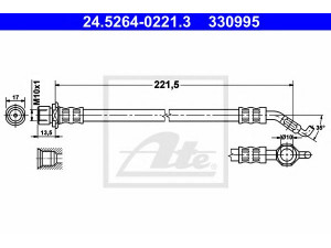 ATE 24.5264-0221.3 stabdžių žarnelė 
 Stabdžių sistema -> Stabdžių žarnelės
90080-94133, 90947-02C50, 90947-02E88