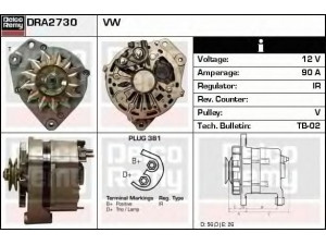 DELCO REMY DRA2730 kintamosios srovės generatorius 
 Elektros įranga -> Kint. sr. generatorius/dalys -> Kintamosios srovės generatorius
035903015R, 035903017AX, 025903023
