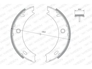 WEEN 152-2127 stabdžių trinkelių komplektas, stovėjimo stabdis 
 Stabdžių sistema -> Rankinis stabdys
0024205920, 0024205920, 9044200220