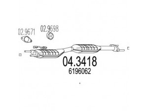 MTS 04.3418 katalizatoriaus keitiklis 
 Išmetimo sistema -> Katalizatoriaus keitiklis
6196062