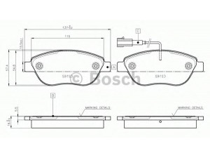 BOSCH 0 986 TB2 961 stabdžių trinkelių rinkinys, diskinis stabdys 
 Techninės priežiūros dalys -> Papildomas remontas
77363958, 77365716, 95515027, 95515027