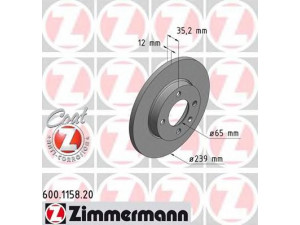 ZIMMERMANN 600.1158.20 stabdžių diskas 
 Stabdžių sistema -> Diskinis stabdys -> Stabdžių diskas
175 615 301, 321 615 301, 839 615 301