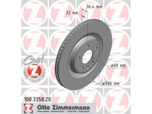 ZIMMERMANN 100.3358.20 stabdžių diskas 
 Dviratė transporto priemonės -> Stabdžių sistema -> Stabdžių diskai / priedai
95B 615 601 A, 4H0 615 601 D, 4H0 615 601 H