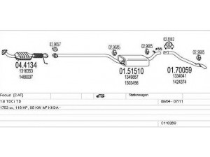 MTS C110268004006 išmetimo sistema 
 Išmetimo sistema -> Išmetimo sistema, visa
