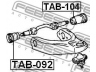 FEBEST TAB-104 valdymo svirties/išilginių svirčių įvorė 
 Ašies montavimas/vairavimo mechanizmas/ratai -> Valdymo svirtis/pasukamosios svirties sujungimas -> Montavimas/sutvirtinimas
48635-28060-000, 48635-28010, 48635-28060