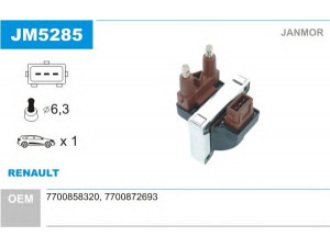 JANMOR JM5285 ritė, uždegimas 
 Kibirkšties / kaitinamasis uždegimas -> Uždegimo ritė
7700858320, 7700872693