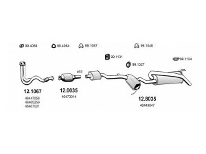 ASSO ART1250 išmetimo sistema 
 Išmetimo sistema -> Išmetimo sistema, visa